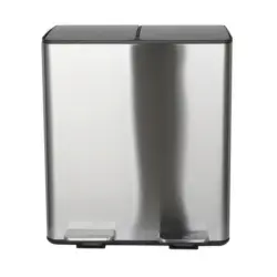 Treteimer Aliya 40L Silberfarben Metall LBH: 45x30x51 cm