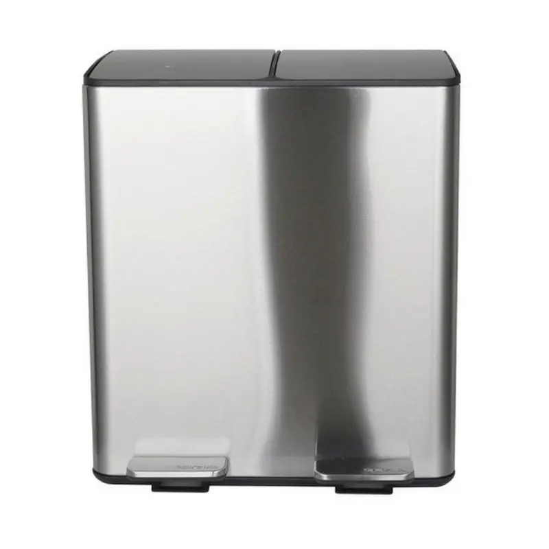 Treteimer Aliya 40L Silberfarben Metall LBH: 45x30x51 cm