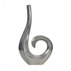 DEKOVASE Spirale Silberfarben B: 26 cm