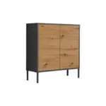 M&ouml;belix Kommode 79 cm Mailand Typ 4 + Mf, Anthrazit