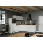 M&ouml;belix Einbauk&uuml;che Eckk&uuml;che M&ouml;belix Monza mit Ger&auml;ten 240x240 cm Wei&szlig;/Eiche Dekor