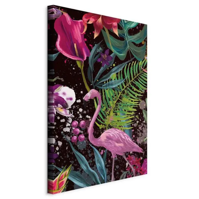 Leinwandbild Flamingo Land Multicolor B: 60 cm