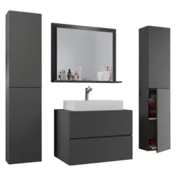 BADEZIMMER Lendas5-teiligAnthrazitB:147cm