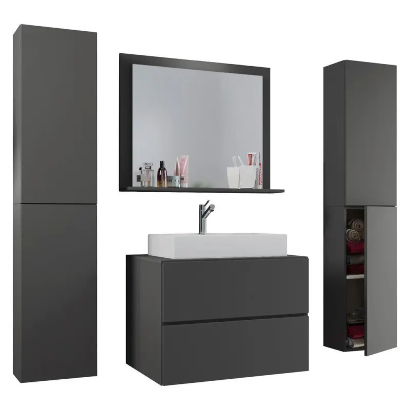 BADEZIMMER Lendas5-teiligAnthrazitB:147cm