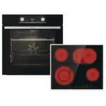 M&ouml;belix Einbau-Backofen-Set Blacksteam B:ca. 57cm Elektro-Glaskeramik