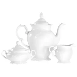 KAFFEESERVICE Porzellan, Wei&szlig;, 3-Teilig
