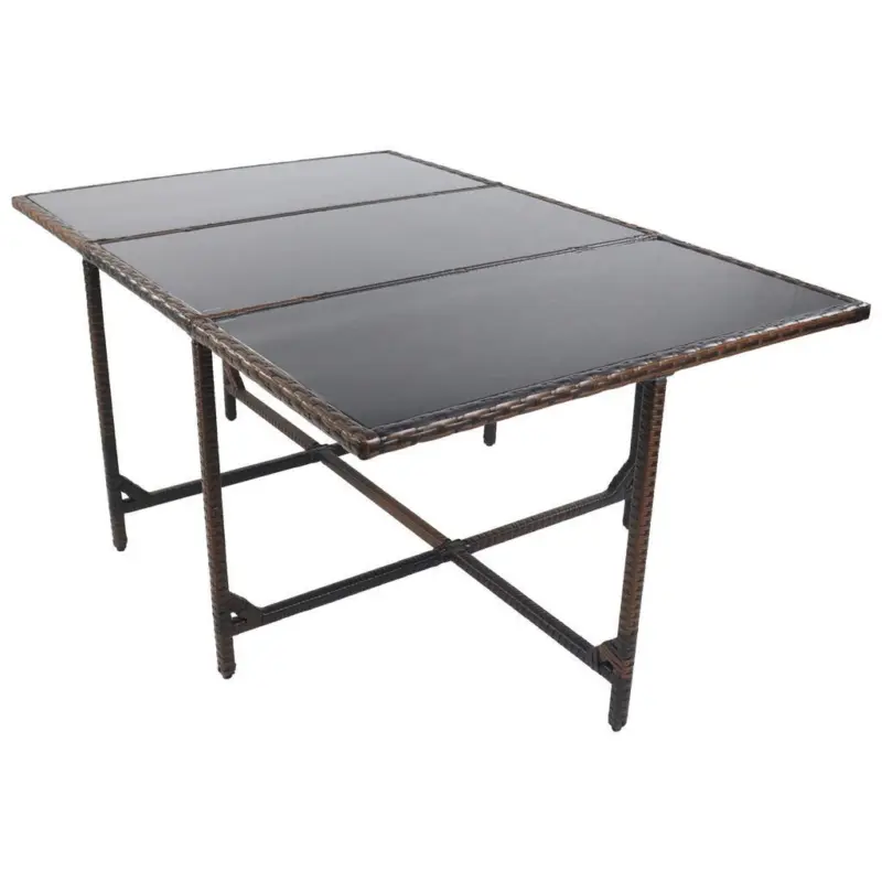 Gartentisch klappbar Raloso Metall/Kunststoff/Glas L 170cm