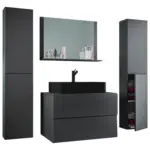 M&ouml;belix Badm&ouml;bel-Set 5--Teilig. Lendas 147cm Schwarz