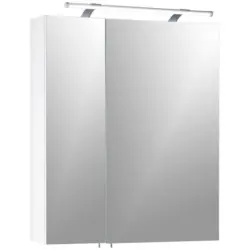 Spiegelschrank Dorina 600 mit LED 2 T&uuml;ren, Wei&szlig;