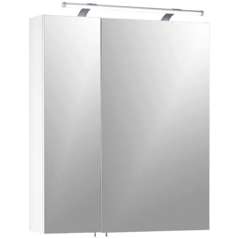 Spiegelschrank Dorina 600 mit LED 2 T&uuml;ren, Wei&szlig;