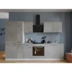 M&ouml;belix Einbauk&uuml;che K&uuml;chenblock M&ouml;belix Malia B: 300 cm Grau, mit Ger&auml;te