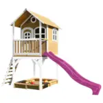 M&ouml;belix Spielhaus Sarah Braun/Lila/Wei&szlig; B: 370 cm