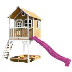 Spielhaus Sarah Braun/Lila/Wei&szlig; B: 370 cm