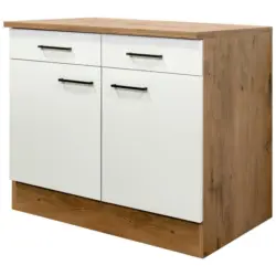 K&uuml;chenunterschrank Avila 100 cm Eichefarben/Magnolie