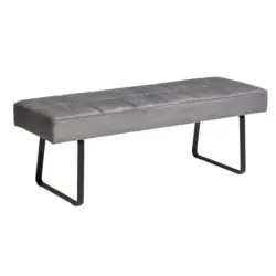 Sitzbank Tilos ohne Lehne Samt dunkelgrau, B: 140 cm