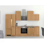M&ouml;belix K&uuml;chenzeile Nano m. Ger&auml;ten 310 cm Buche/Creme Dekor