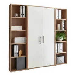 Aktenschrank Office Edition B: 173 cm Sonoma Eiche/Wei&szlig;