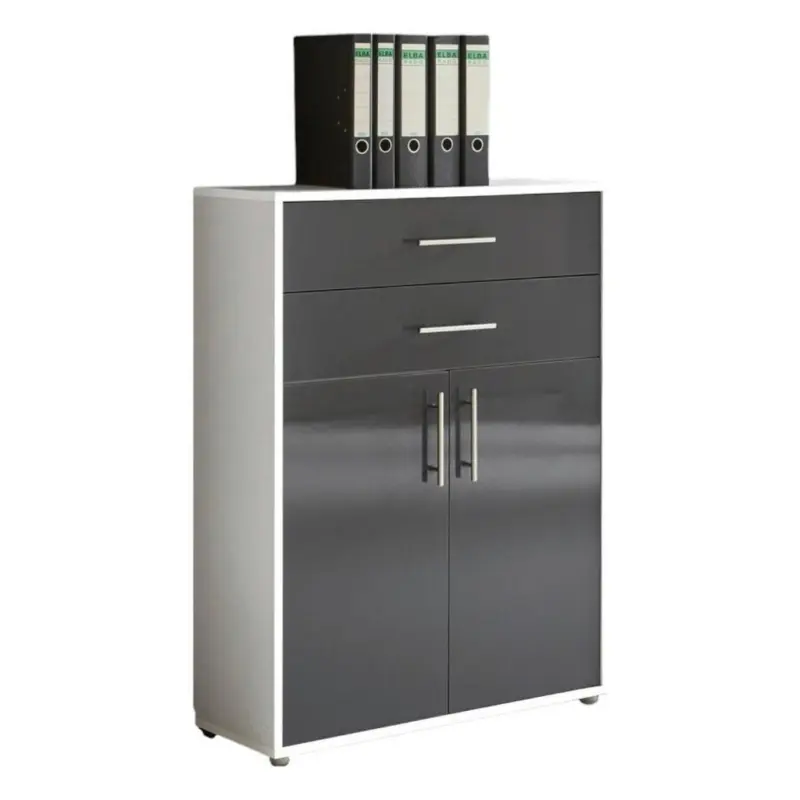 Office Edition B: 84,5 cm Wei&szlig;/Anthrazit