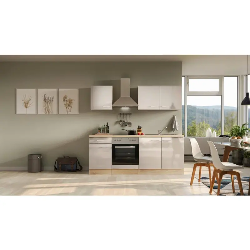Einbauk&uuml;che K&uuml;chenblock M&ouml;belix Nepal Sonoma Eiche/Kaschmir B: 210cm