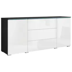Sideboard mit LED 150cm Vera 150, Wei&szlig; Hochglanz