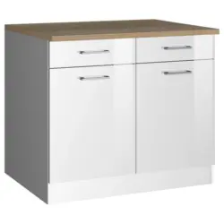 K&Uuml;CHENUNTERSCHRANK Mailand Wei&szlig; B: 100 cm