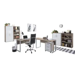 B&uuml;ro Office Edition Set Sonoma Eiche Dekor/Wei&szlig;