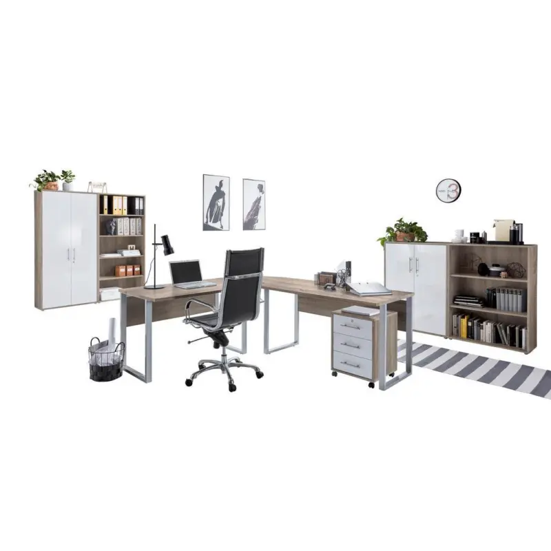 B&uuml;ro Office Edition Set Sonoma Eiche Dekor/Wei&szlig;