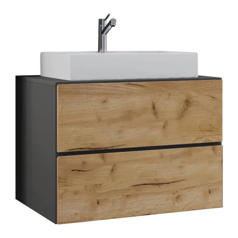 Waschbecken mit Unterschrank B: 80 cm Anthrazit
