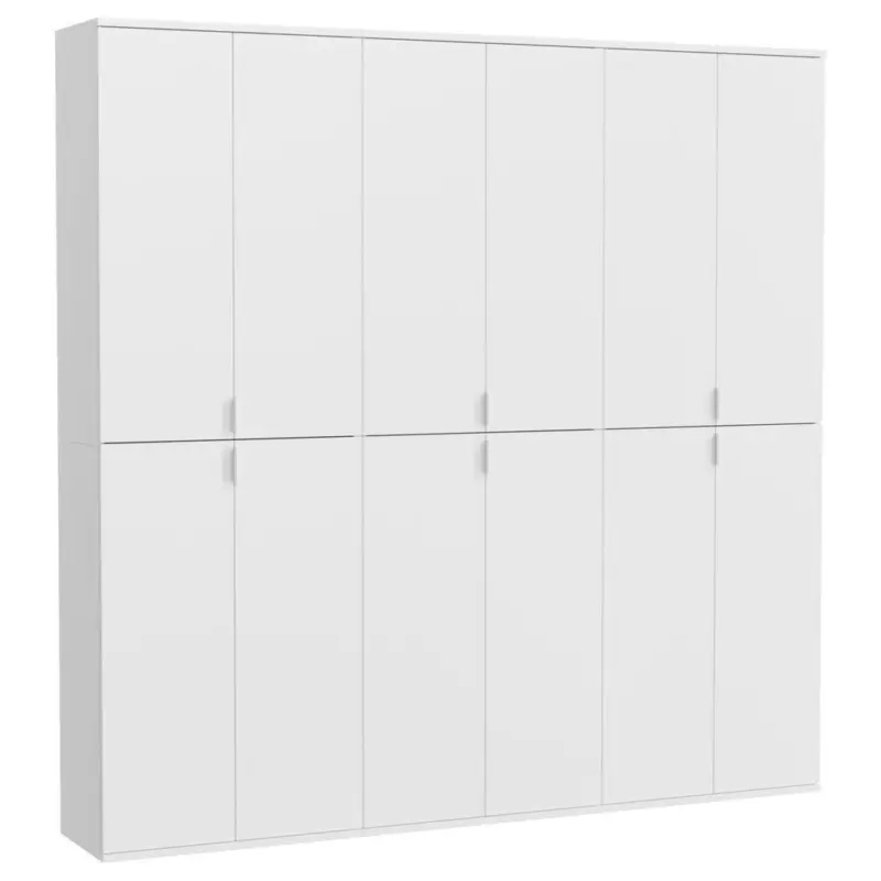 Dreht&uuml;renschrank 183 cm Projekt, Wei&szlig; Hochglanz