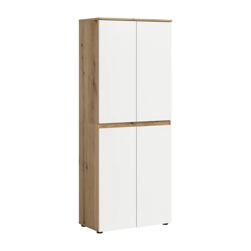 Garderobenschrank Scarpa Wei&szlig;/Eichefarben B: 70 cm