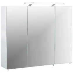 Spiegelschrank Dorina 900 mit LED 3 T&uuml;ren, Wei&szlig;