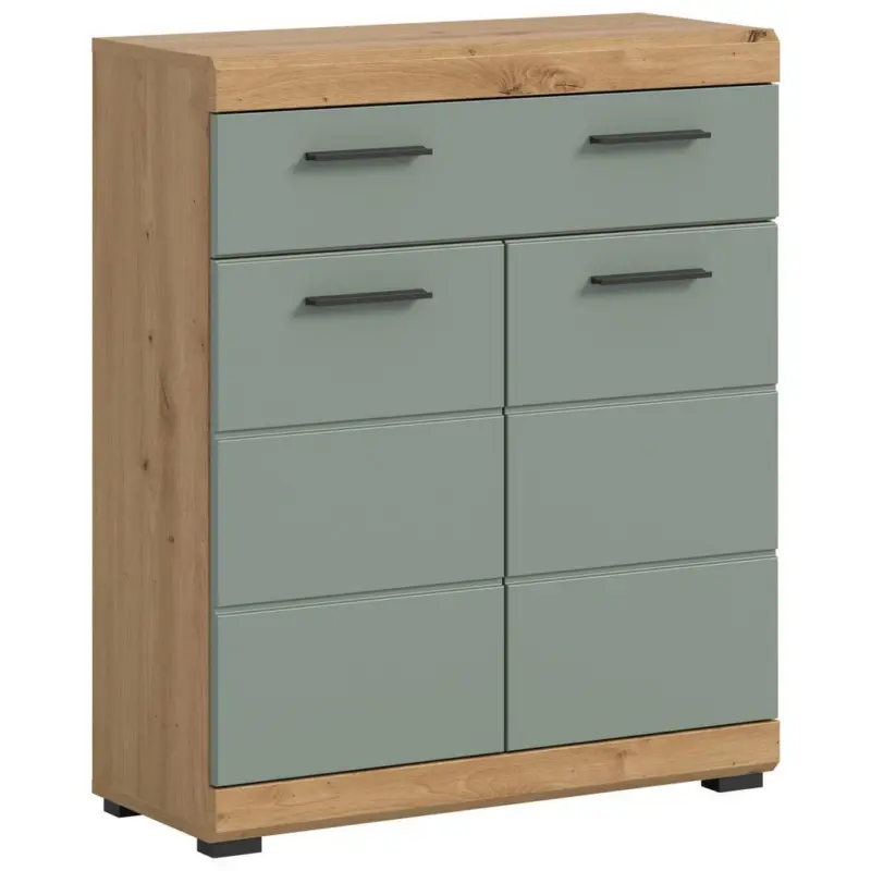 Midischrank Scout Eiche Dekor/Salbeigr&uuml;n B: 74cm