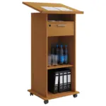 M&ouml;belix Stehpult mit Stauraum + Rollen BxH: 50x120 cm Buche Dekor
