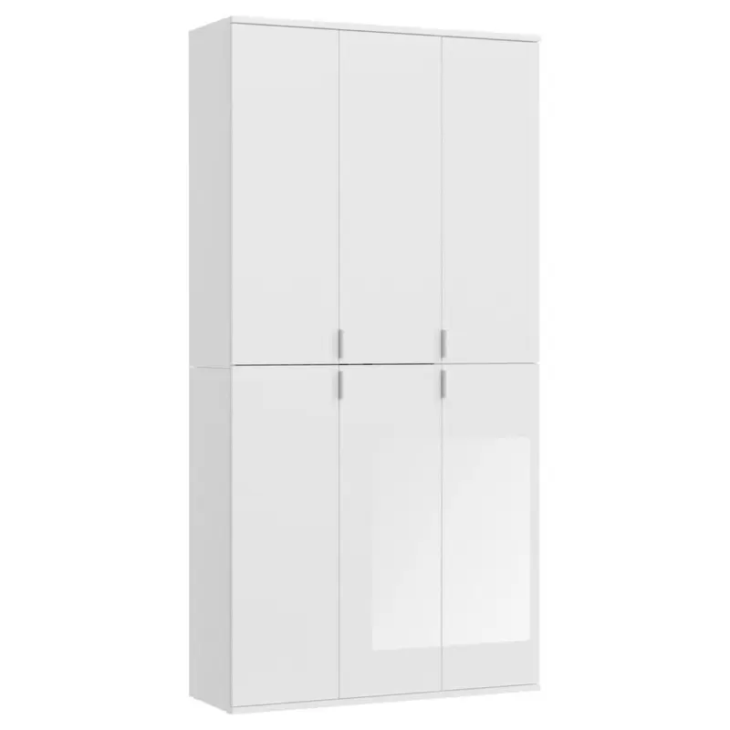 Dreht&uuml;renschrank 91 cm Projekt, Wei&szlig; Hochglanz