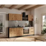 M&ouml;belix K&uuml;chenleerblock Liverpool Graphit/Eiche Dekor B: 240 cm