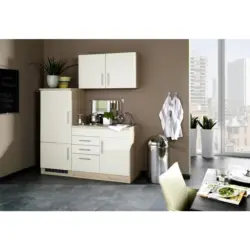 Einbauk&uuml;che K&uuml;chenblock M&ouml;belix Toronto Creme/Eiche Dekor B: 160 cm