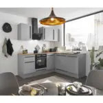 M&ouml;belix Einbauk&uuml;che Eckk&uuml;che M&ouml;belix Denver 220x175 cm Grau/Eiche Dekor