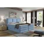 M&ouml;belix BOXSPRINGBETT Swing Blau H3xH4 200x200 cm