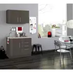M&ouml;belix Minik&uuml;che Toronto Grau/Eiche Dekor B: 100 cm