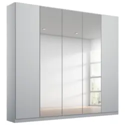 Dreht&uuml;renschrank mit Spiegel 226 cm Alabama, Hellgrau