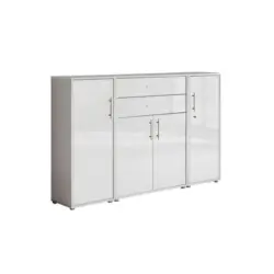 Aktenschrank Office Edition Grau/Wei&szlig; HG, B: 172,6 cm