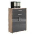 M&ouml;belix Aktenschrank Eiche Dekor /Anthrazit B: 84,5 cm