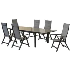 Gartenm&ouml;bel Set 7--Teilig Florenz aus Metall/Textil