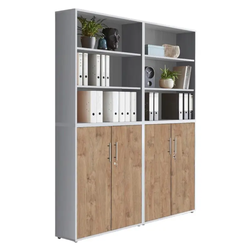 Office Edition B: 168,8 cm Eichefarben/Grau
