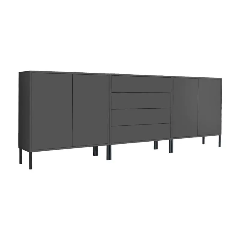 SIDEBOARD Mailand 5 B: 237 cm Anthrazit