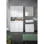 M&ouml;belix BADEZIMMER Ice Wei&szlig;/Wei&szlig; HG B: 150 cm