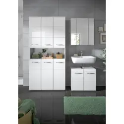 BADEZIMMER Ice Wei&szlig;/Wei&szlig; HG B: 150 cm