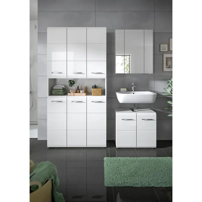 BADEZIMMER Ice Wei&szlig;/Wei&szlig; HG B: 150 cm