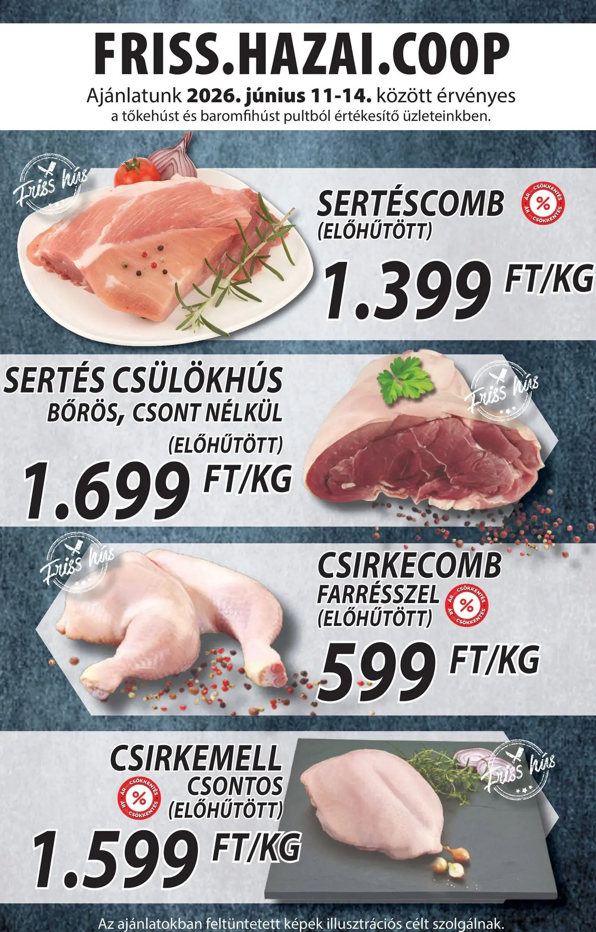 COOP Szolnok akciós újság Gyöngyös - 2026.06.07. -tól/töl > akció, lapozható szórólap 🛍️ | Oldal: 3 | Termékek: Hús, Sertéscomb, Csirkecomb, Csirkemell