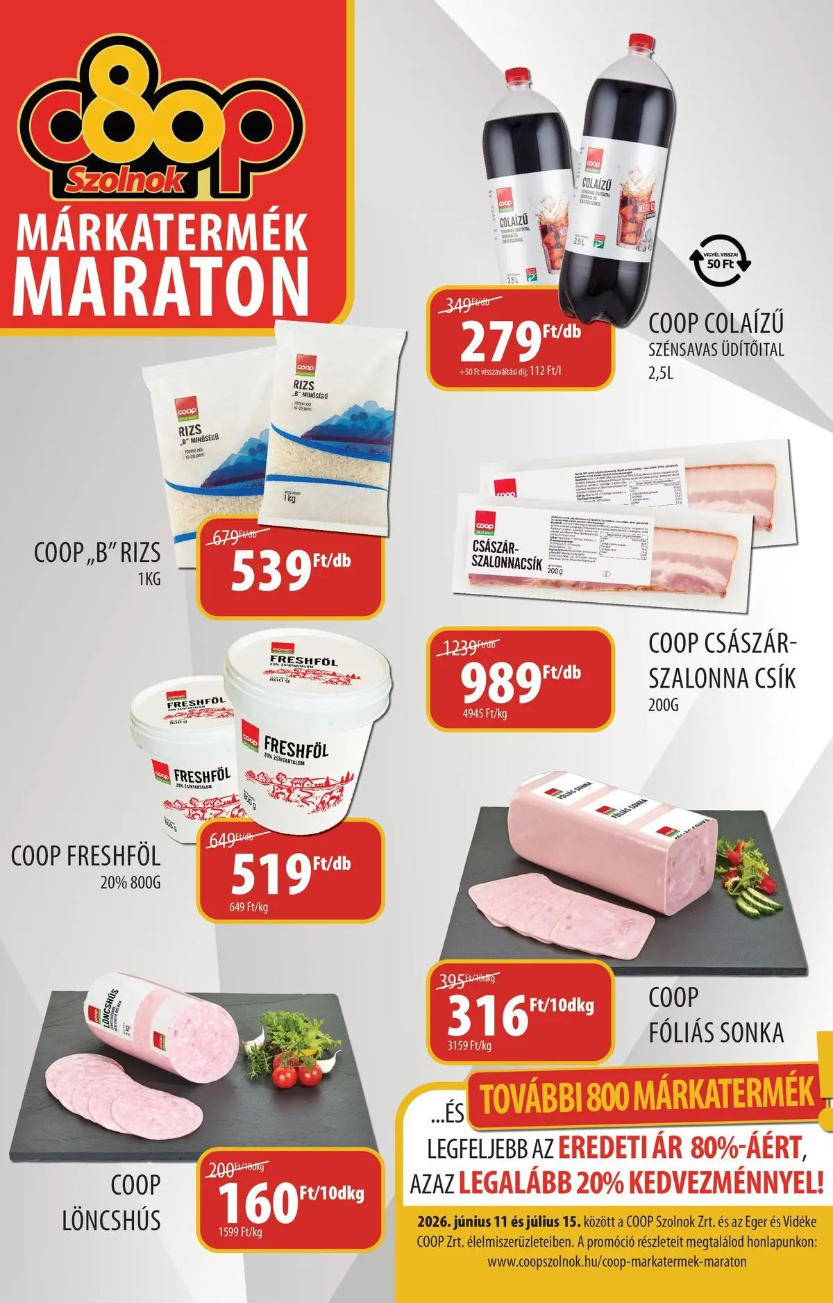 COOP Szolnok akciós újság Gyöngyös - 2026.06.07. -tól/töl > akció, lapozható szórólap 🛍️ | Oldal: 9 | Termékek: Egér, Sonka, Szalonna, Rizs